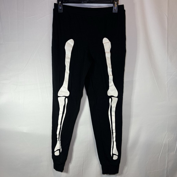 HYDE AND EEK Medium Women's Black Sleep Pants Skeleton Bones Pj Pants Halloween - Picture 1 of 5